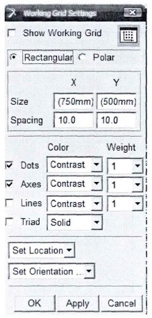 圖3.3工作柵格設(shè)置